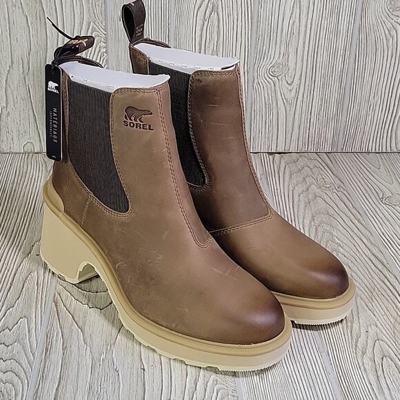 Sorel Hi-Line Heel Chelsea Boots Umber Ceramic Womens Size 9 NEW - Picture 10 of 13